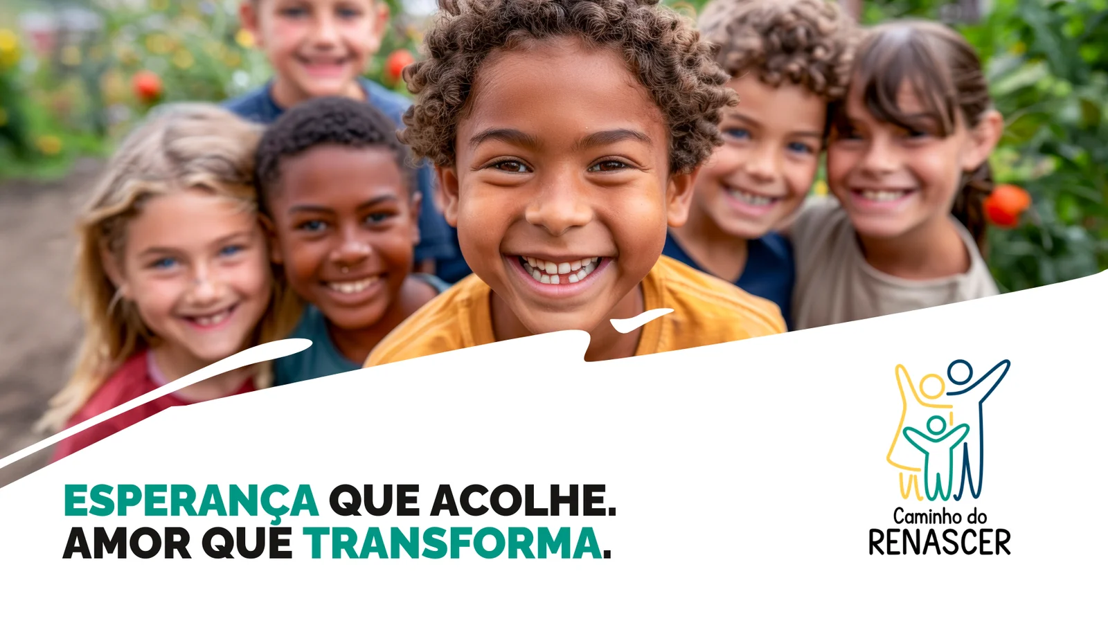 Crianças acolhidas pela ONG Caminho do Renascer